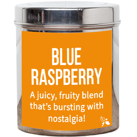 blue raspberry tea tin