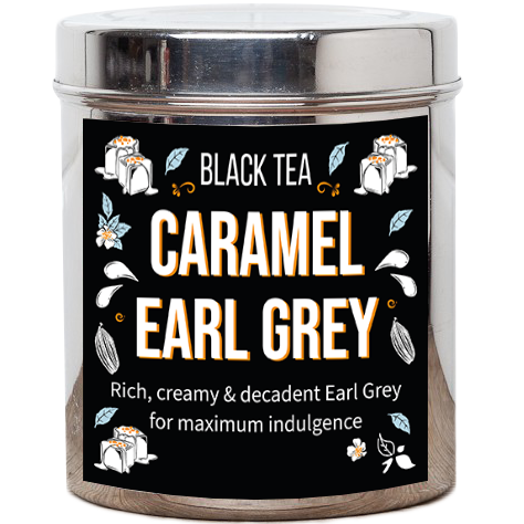 caramel earl grey tea tin