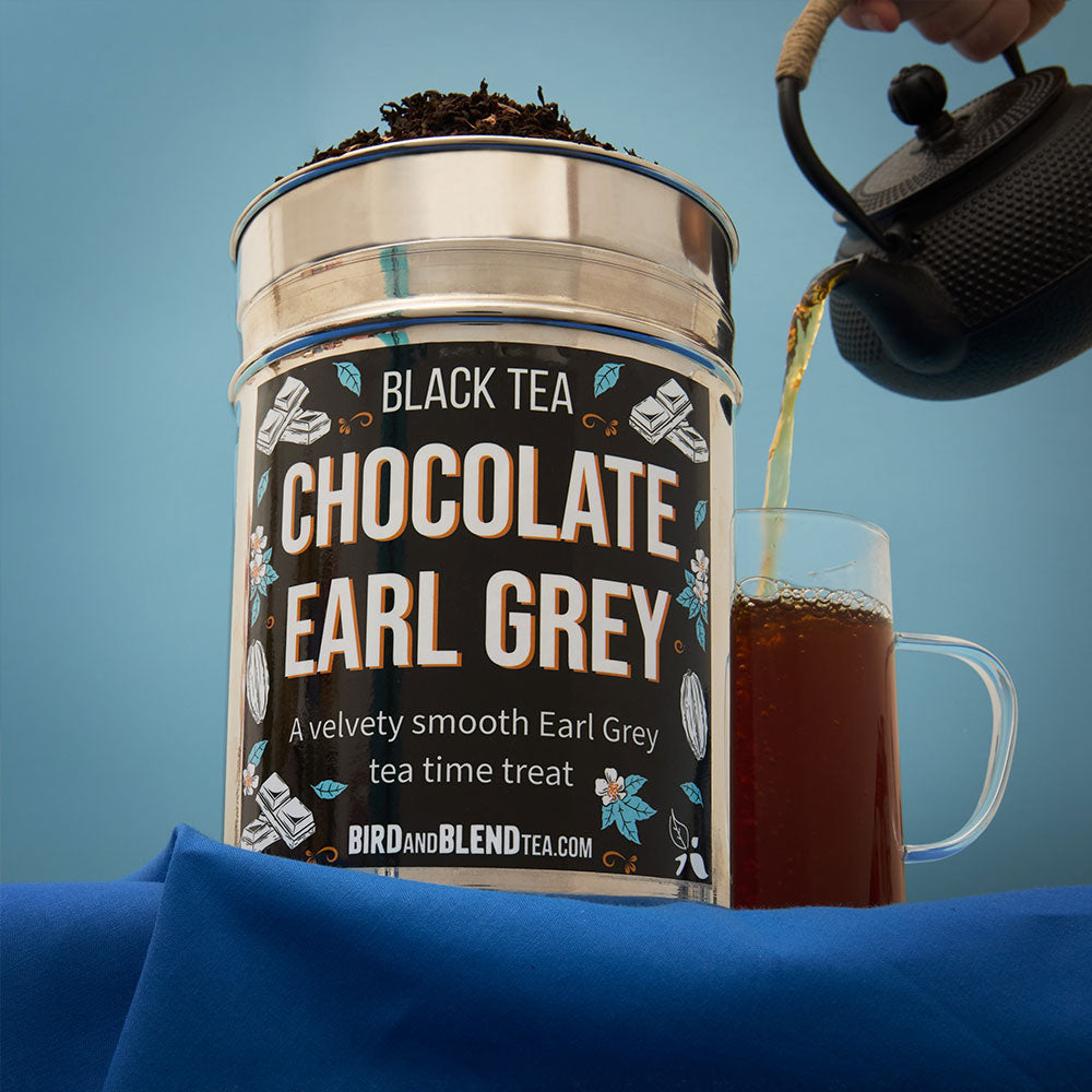 chocolate earl grey tea tin hot tea