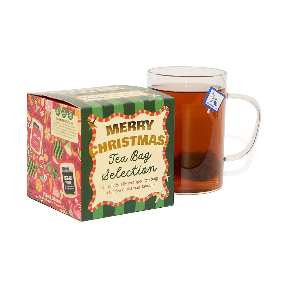 Christmas tea bag selection cube & hot tea