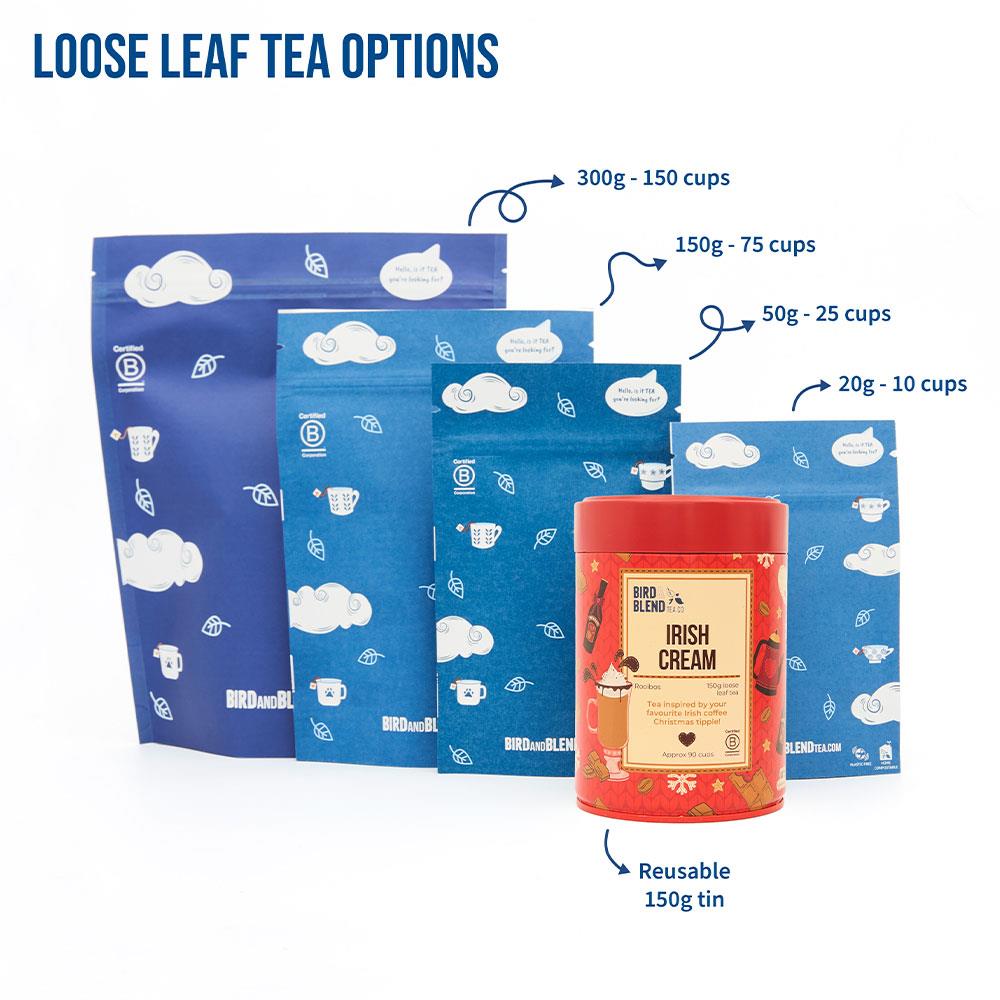 irish cream loose leaf tea options