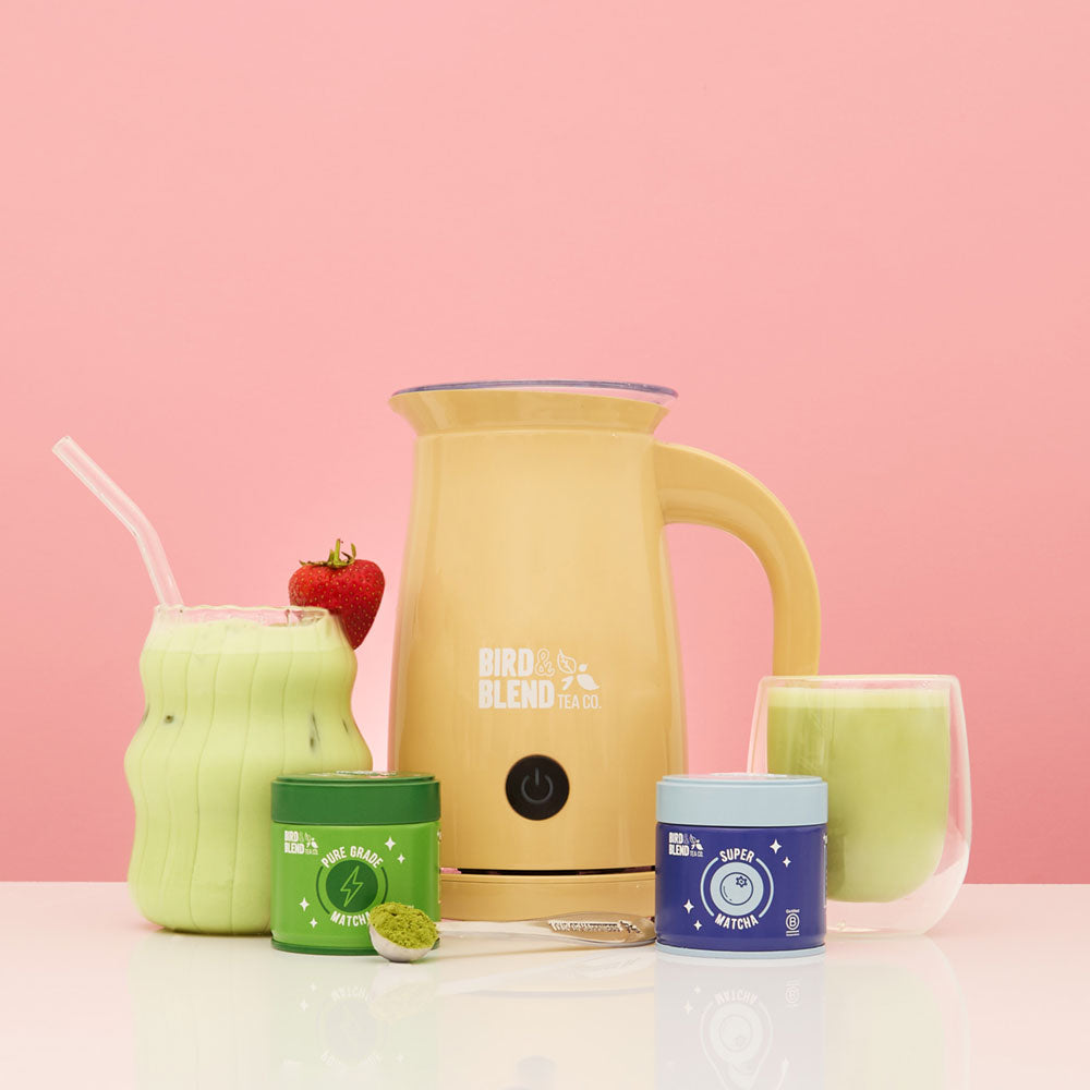 magic whisk with super and pure matcha tins