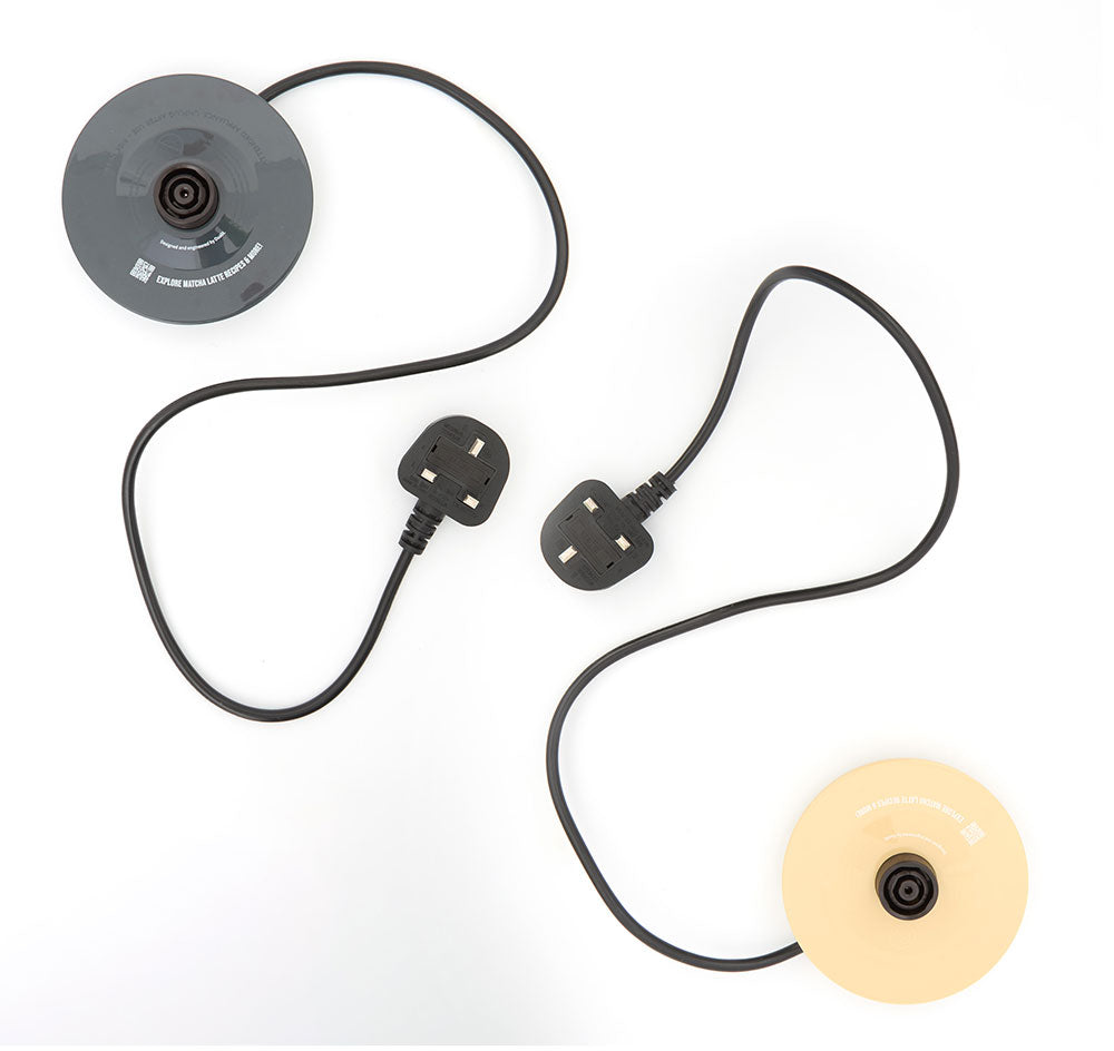 bamboo and steal magic matcha latte bases with UK plugs