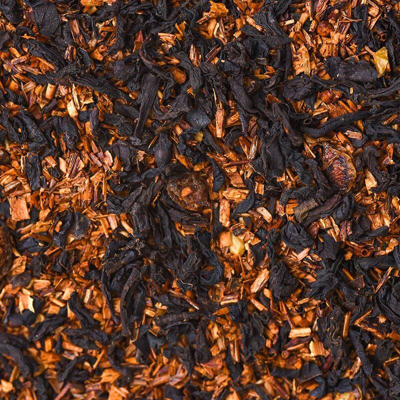 norwich golden hour loose leaf rooibos & sri lankan black tea blend flatlay