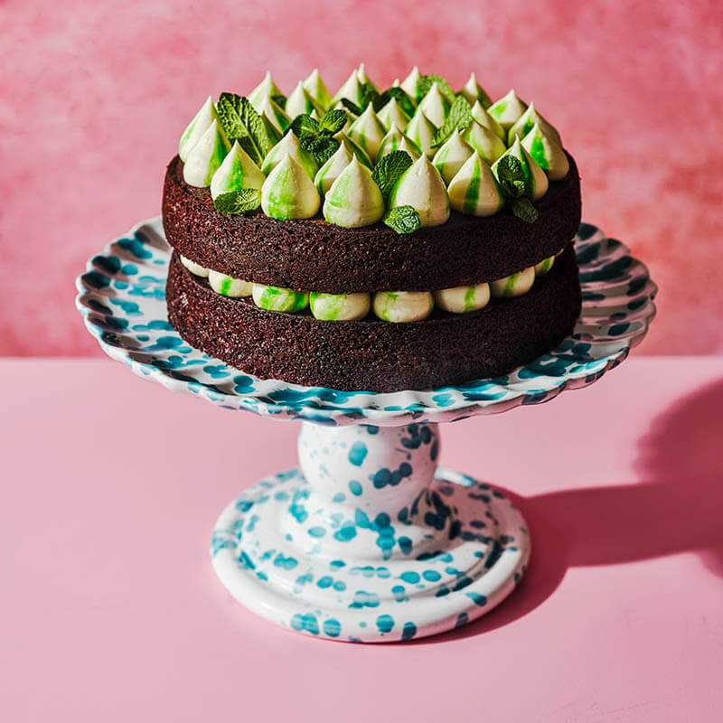 peppermint cream & chocolate cake