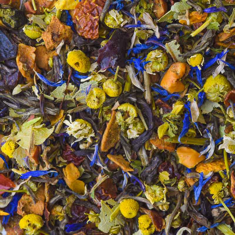 relax tea flat lay