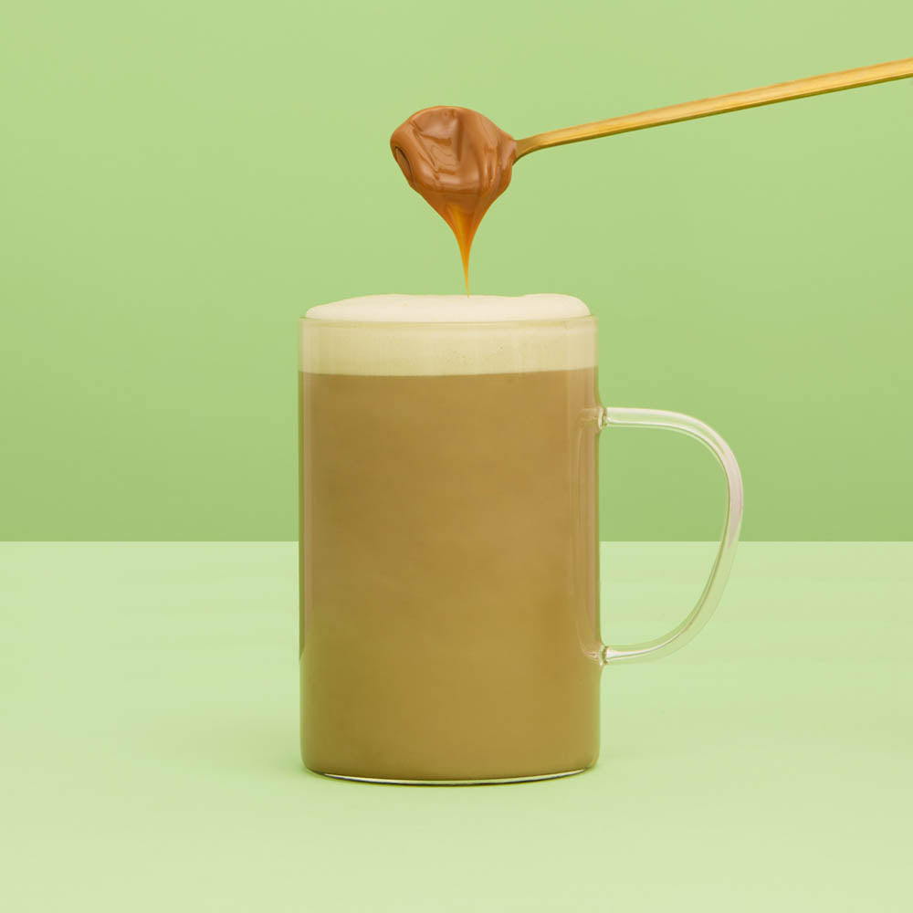 salted caramel matcha hot matcha