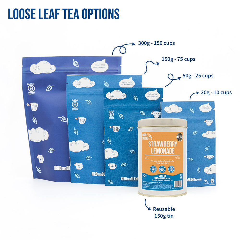 strawberry lemonade loose leaf tea sizing options