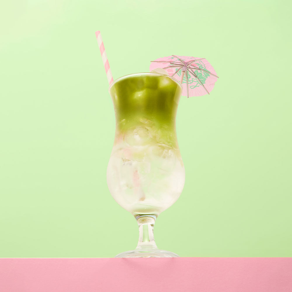 tutti frutti matcha lemonade iced drink