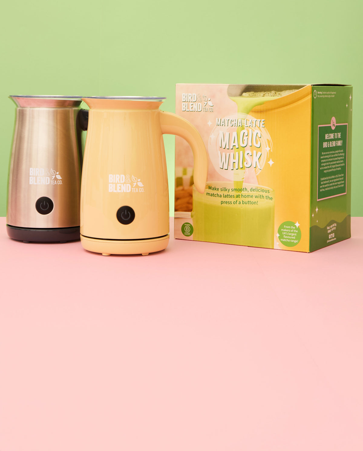 brushed stainless steel and bamboo gloss matcha latte magic whisk