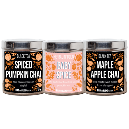 Autumn loose leaf tin tea trio