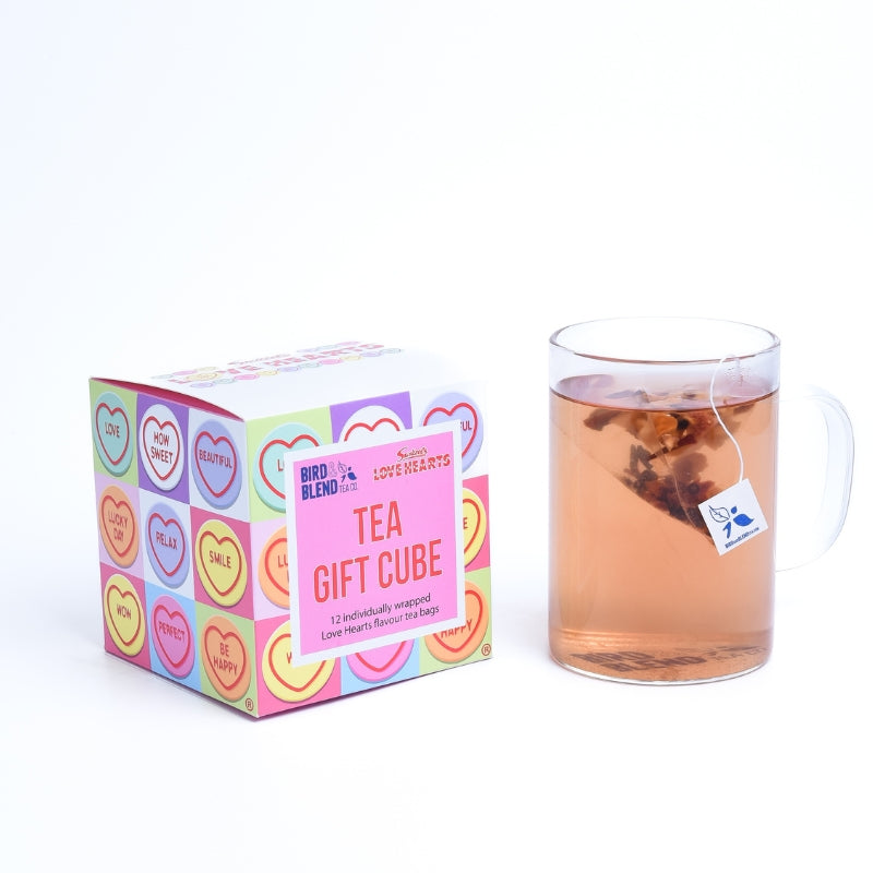 Love Hearts tea cube swizzels mug and cube