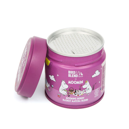 Moomin berry basket matcha tin open