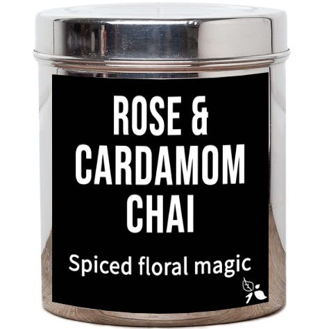 rose and cardamom chai tea tin