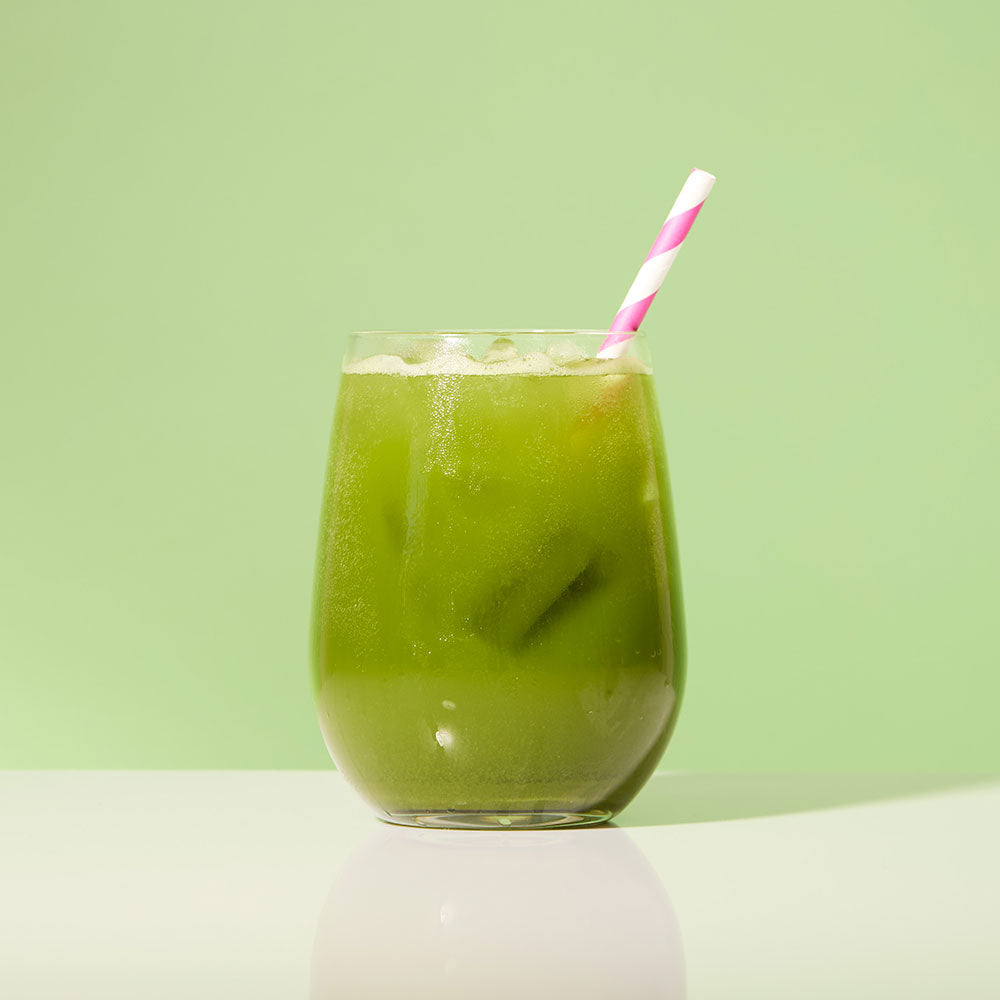 Vanilla ice cream matcha tea soda