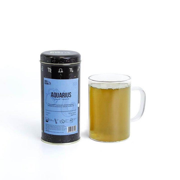 aquarius zodiac tea and tea tin