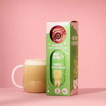 baked apple hojicha matcha starter kit &amp; hot hojicha latte