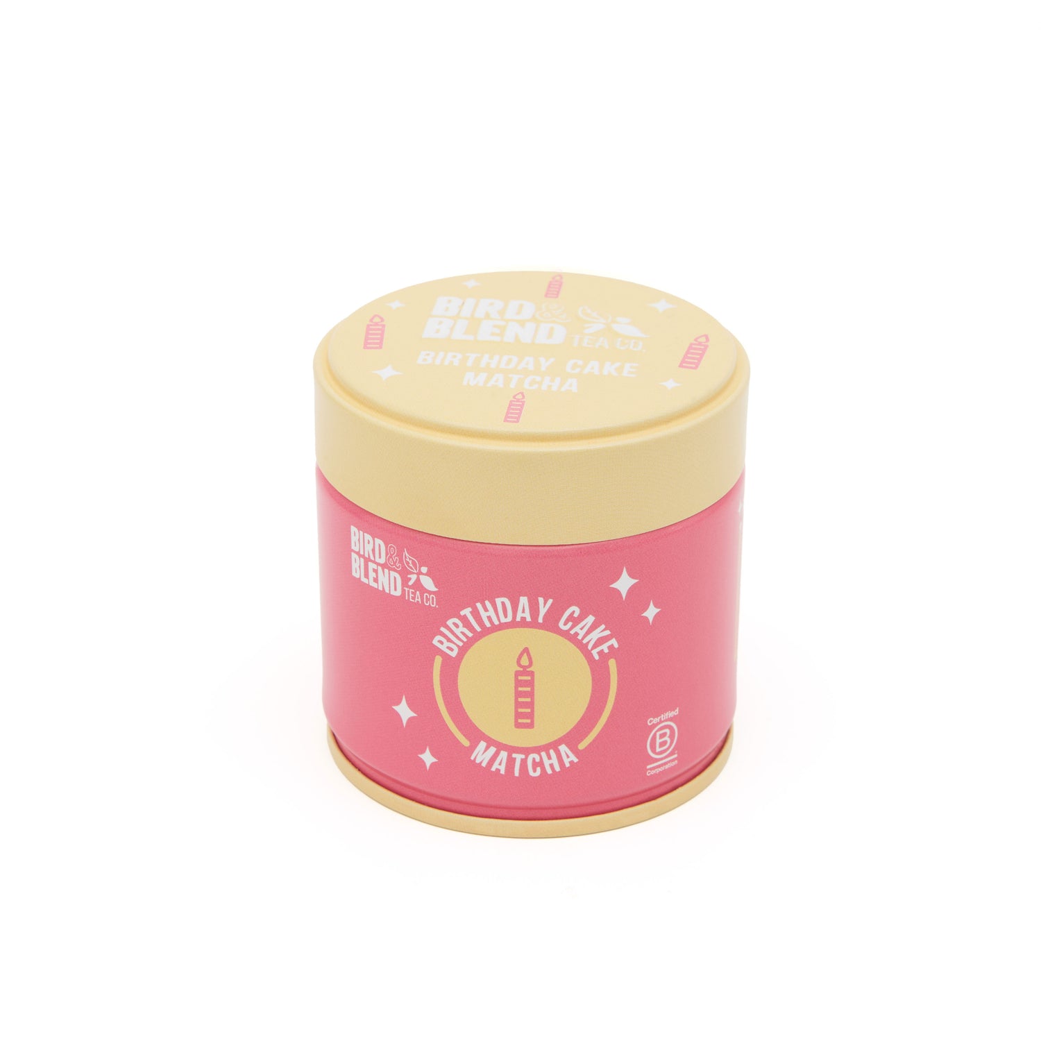birthday cake matcha tin