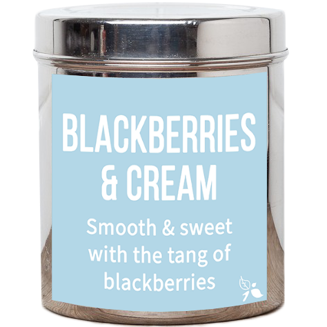 blackberries and cream tea tin
