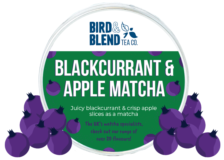 blackcurrant and apple matcha tea