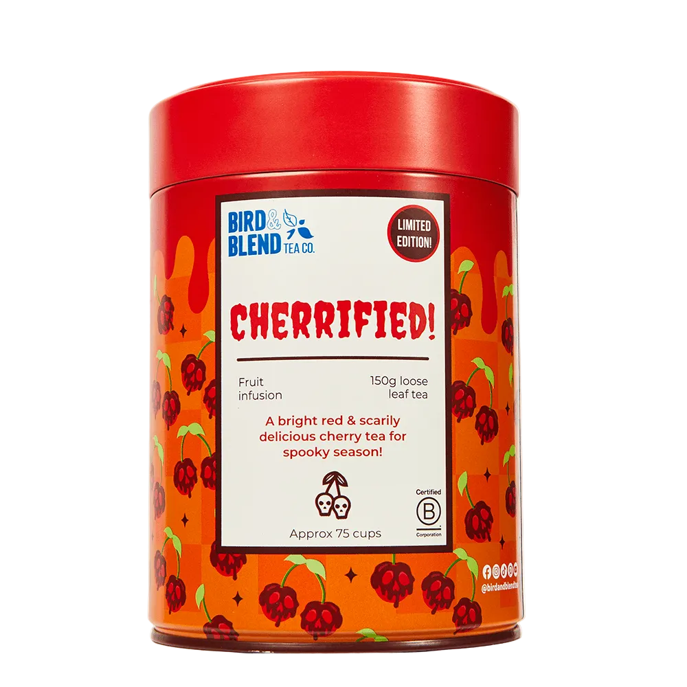 cherrified! 150g gift loose leaf tea tin caddy