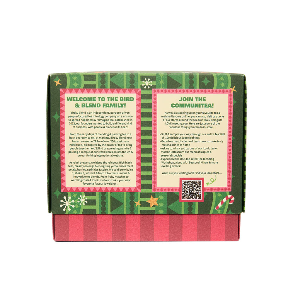 back of christmas tea bag selection box back