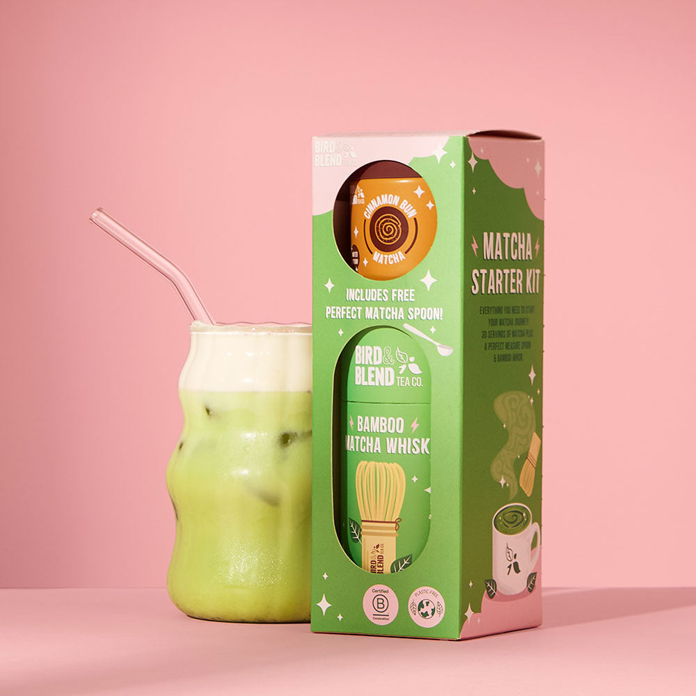 cinnamon bun matcha in matcha starter kit &amp; matcha latte