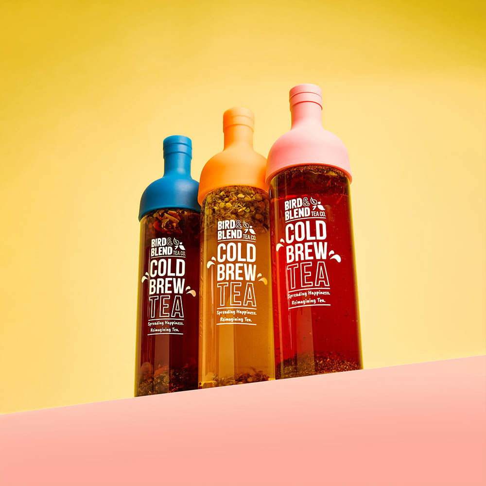 cold brew bottles lined up