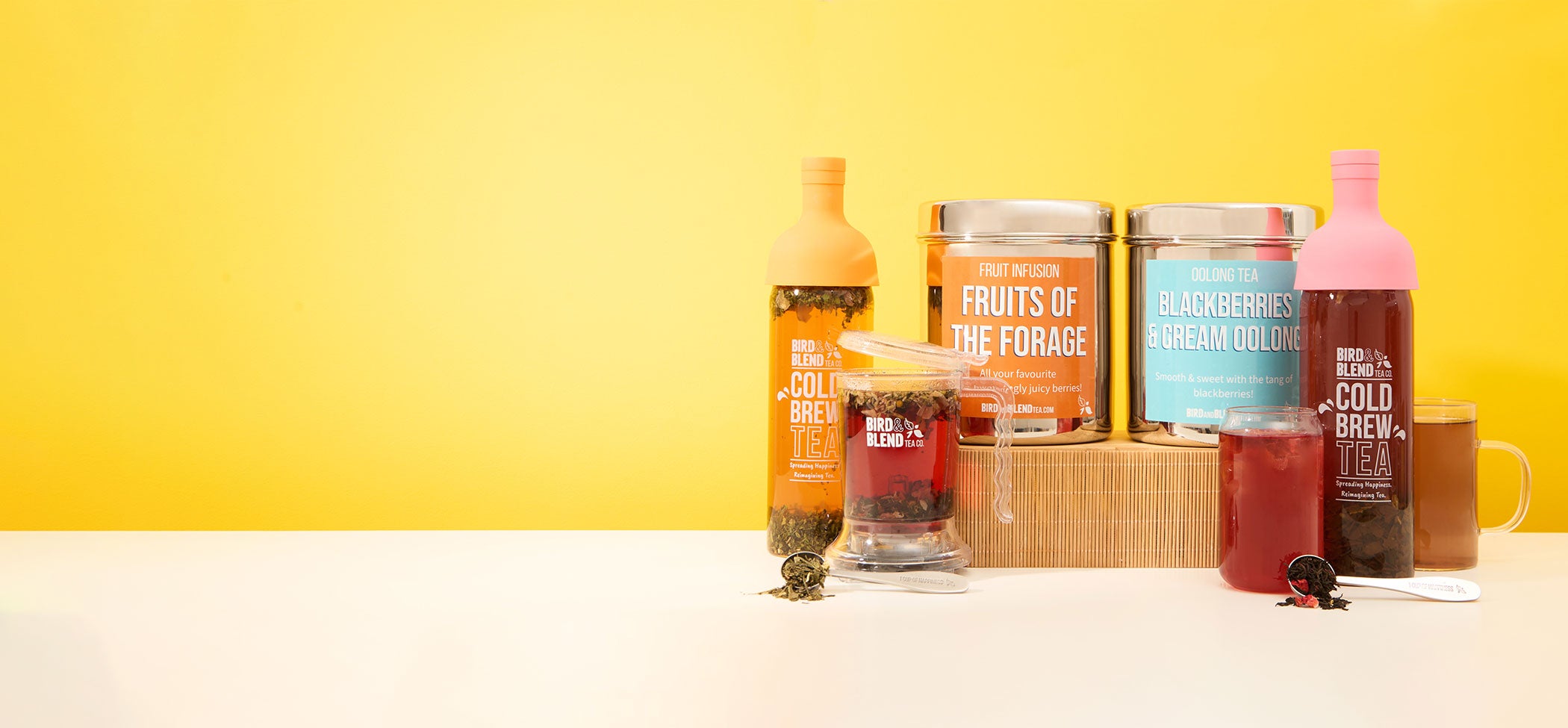cold brew bottles with new summer tea wall blends