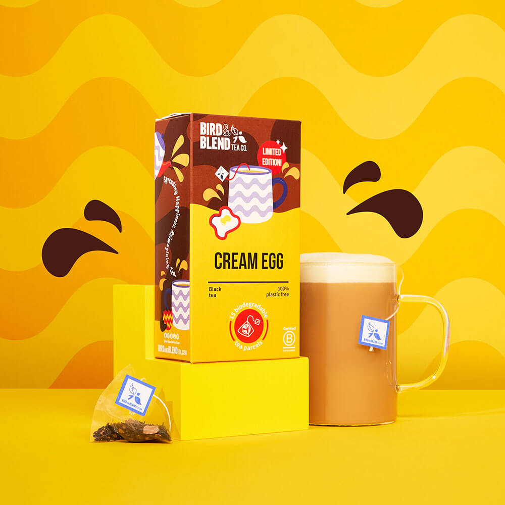 cream egg tea bags