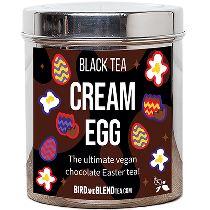 cream egg loose leaf tea tin
