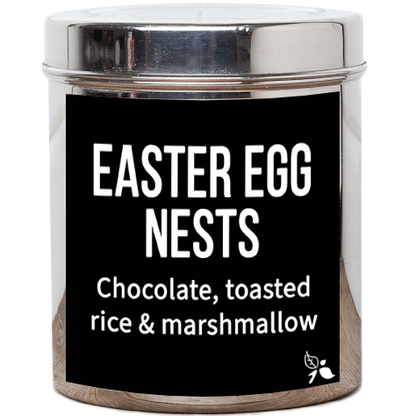 easter egg nests tea tin