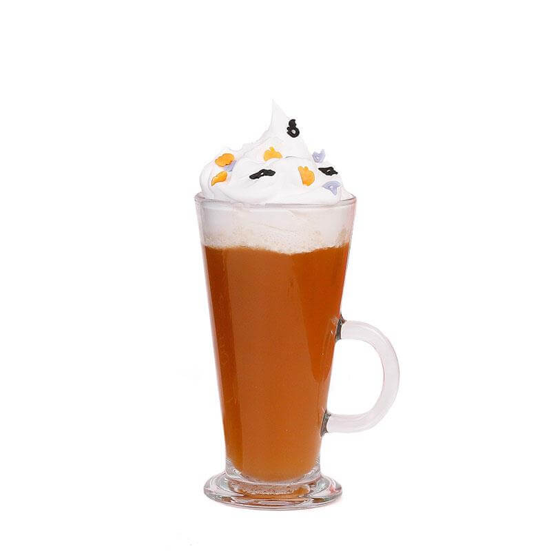 halloween sprinkles on a tea latte