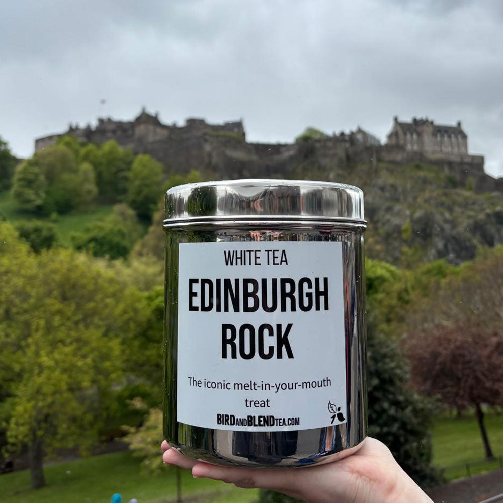 edinburgh rock tea tin in edinburgh