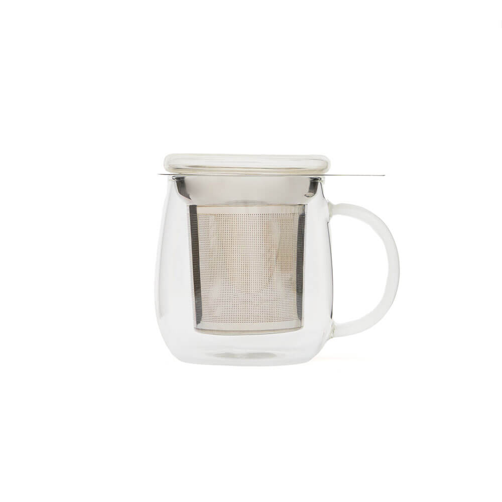 glass tea infuser mug and lid