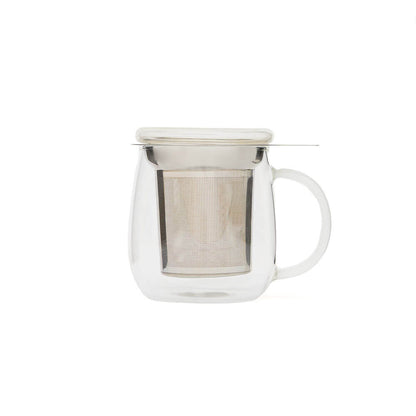 glass tea infuser mug and lid
