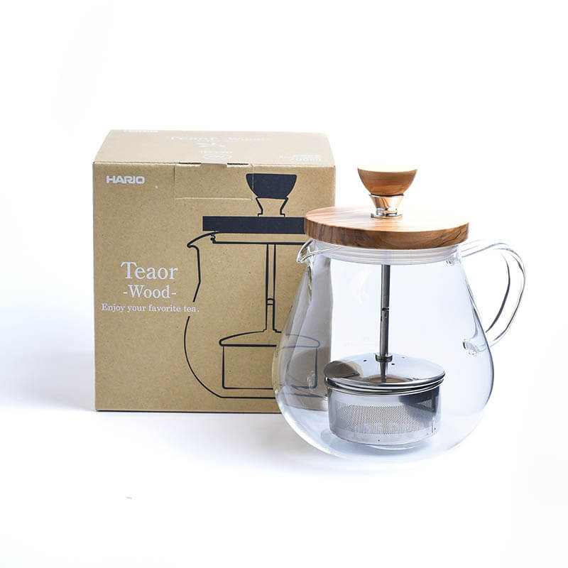 glass infuser teapot with packaging
