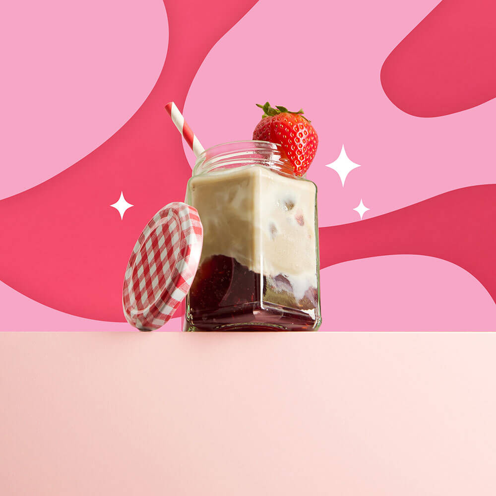 jam jar iced green tea hojicha