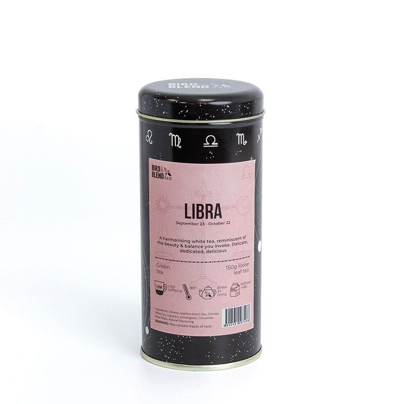 Libra zodiac loose leaf tea tin