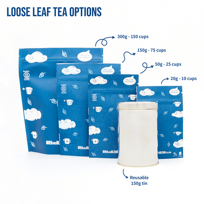 loose leaf pouches and tin option