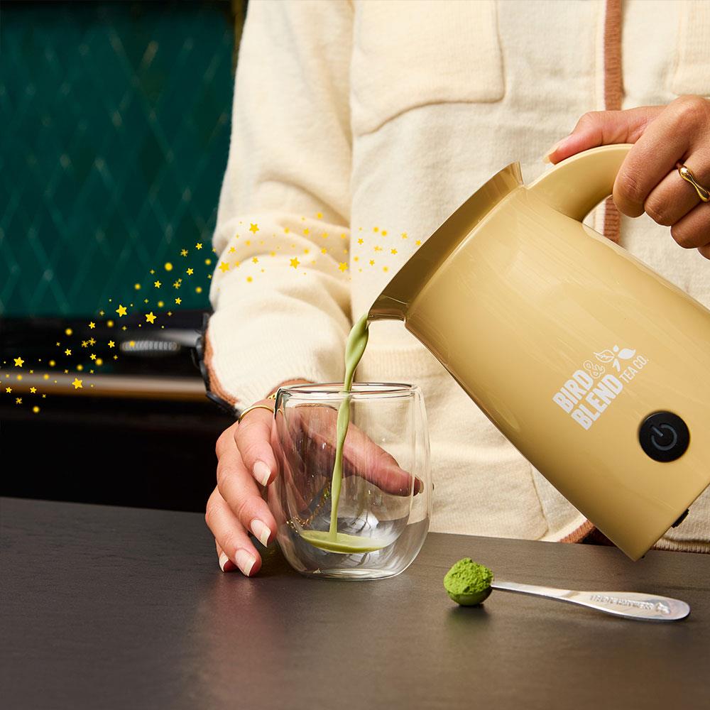 magic whisk matcha latte pouring christmas