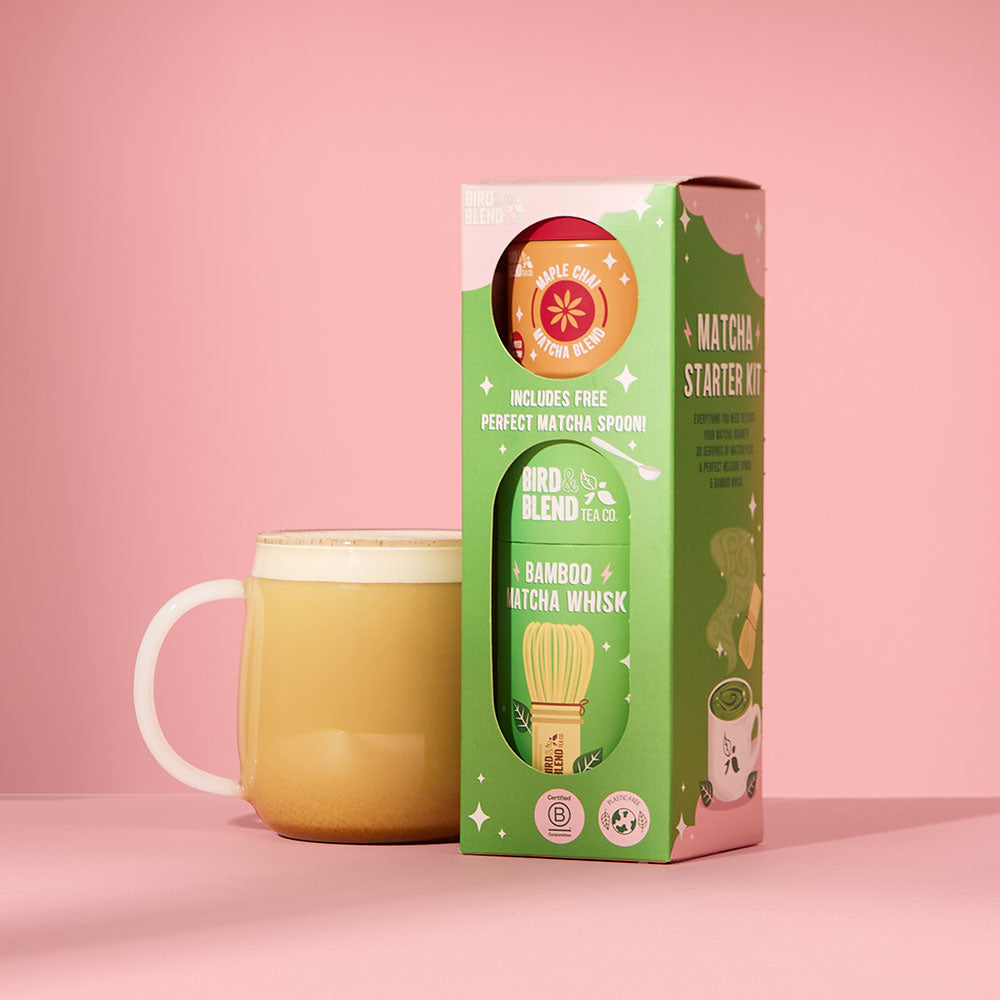maple chai matcha blend matcha starter kit &amp; matcha latte