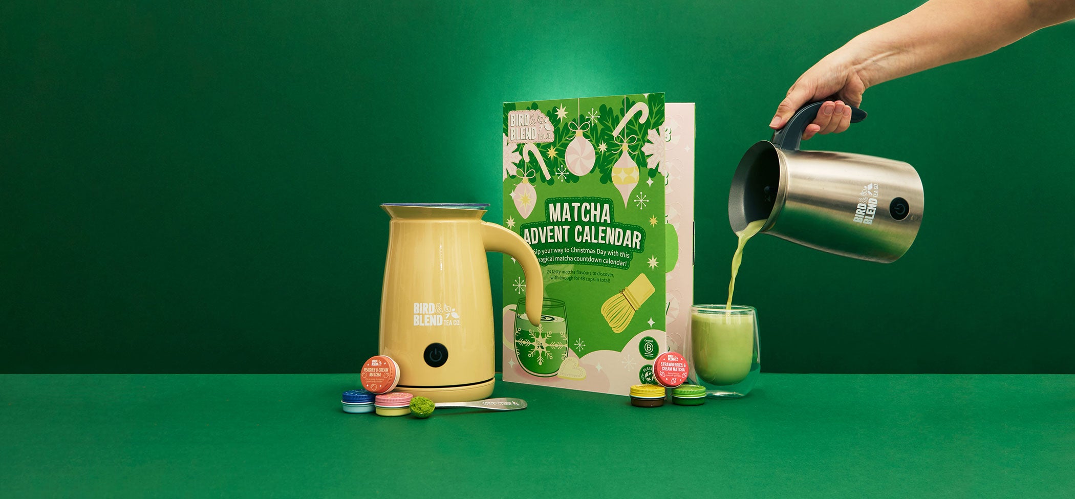matcha advent calendar with whisk
