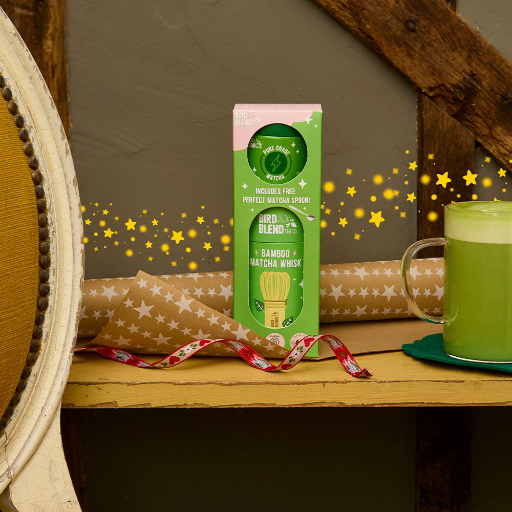 matcha starter kit christmas gifting with hot matcha