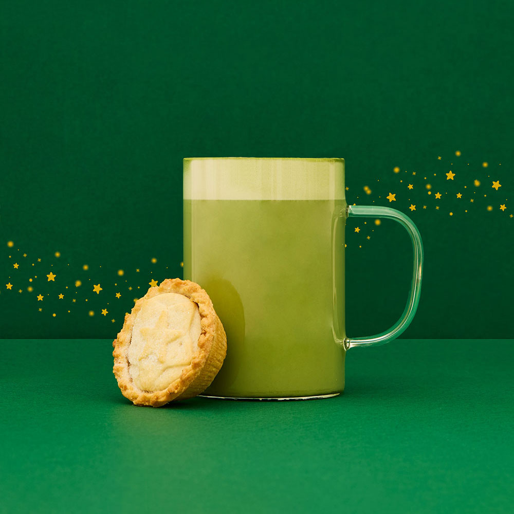 mince pie matcha latte hot matcha driver