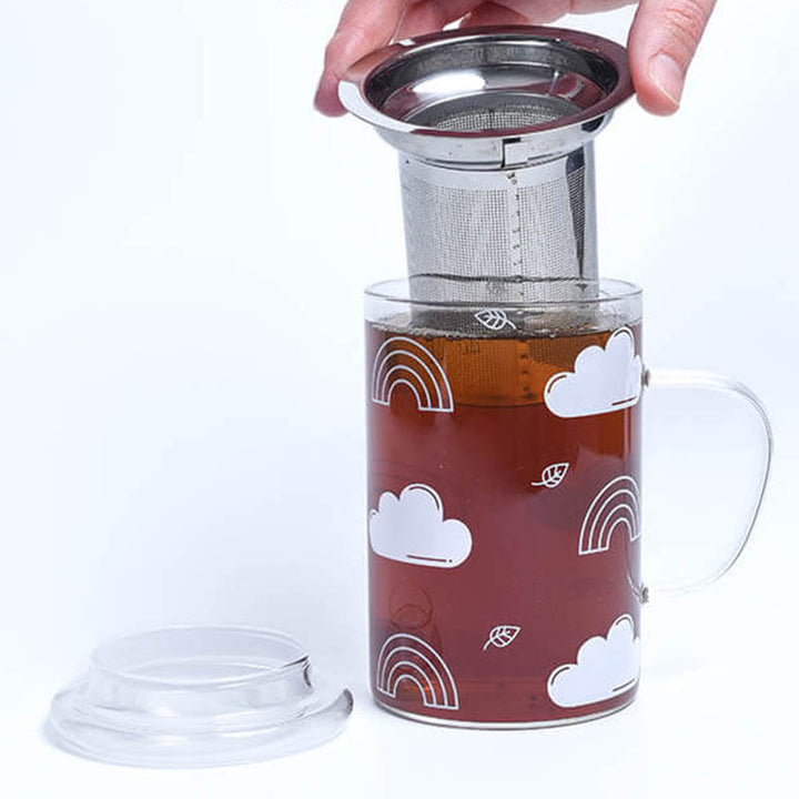 patterned glass infuser mug