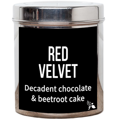 red velvet tea custom tin