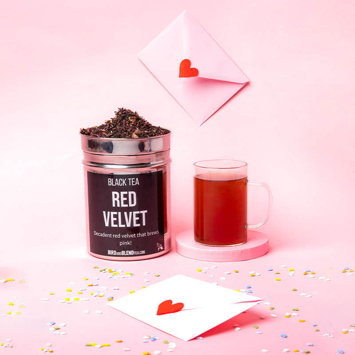 red velvet tea tin