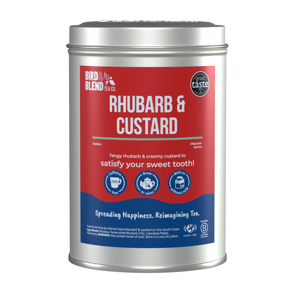 rhubarb &amp; custard 150g tea tin