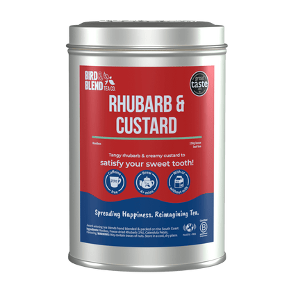 rhubarb &amp; custard 150g tea tin